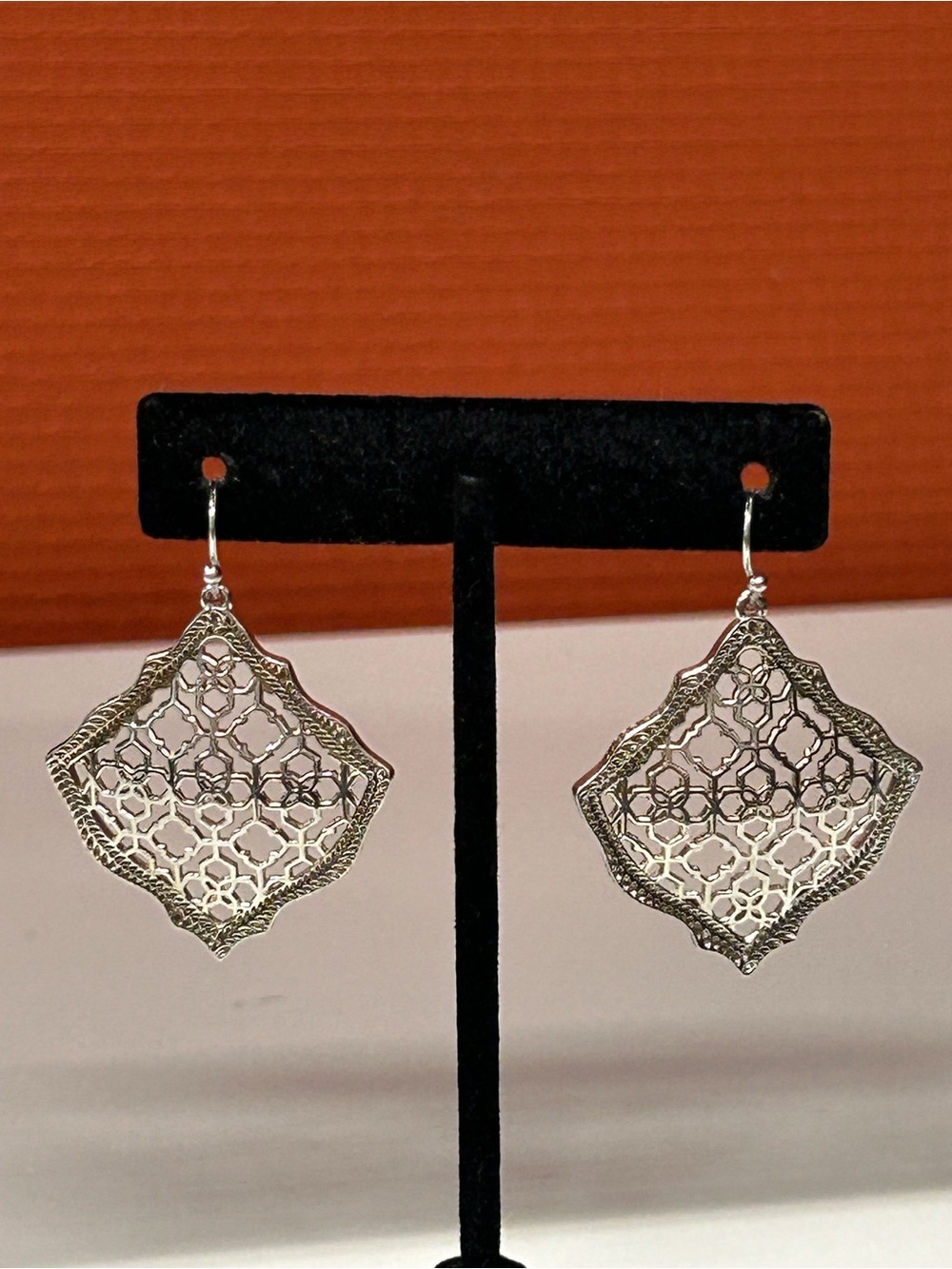 Silver Filigree Drop Earrings - Boho